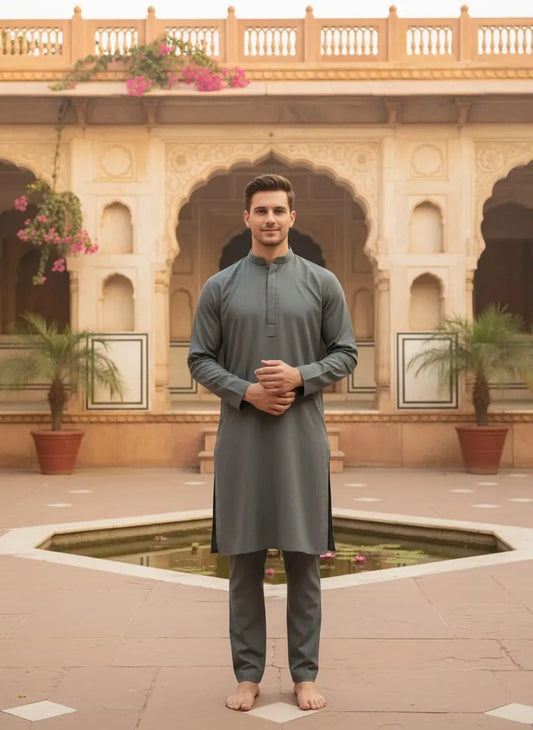 Sterling Slate Light Gray Kurta Naya Pakistani Bazar